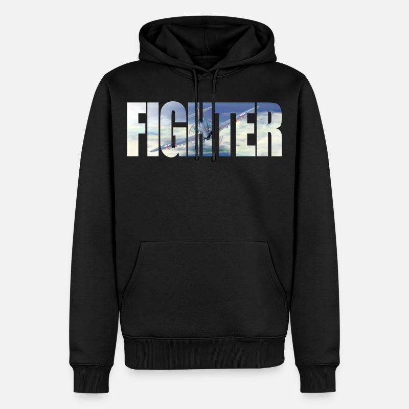 Fighter Spitfire - Männer Premium Bio Hoodie - Schwarz