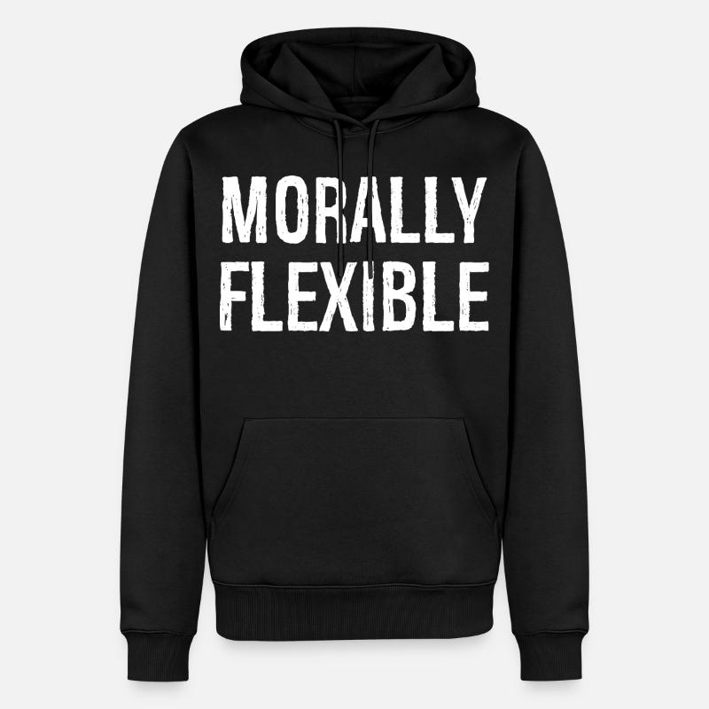 moralisch flexibel - Männer Premium Bio Hoodie - Schwarz