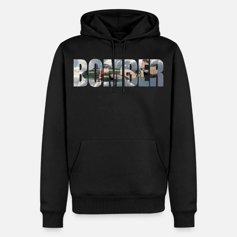 Bomber B-25 Mitchell - Männer Premium Bio Hoodie - Schwarz