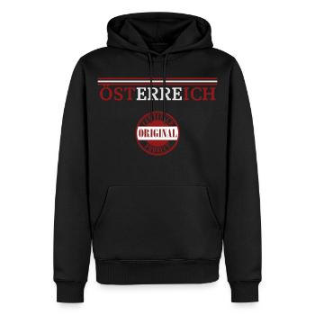 Fierté autrichienne, drapeau de l’Autriche - Sweat à capuche Premium bio Homme - noir - Devant - Nico (187cm)