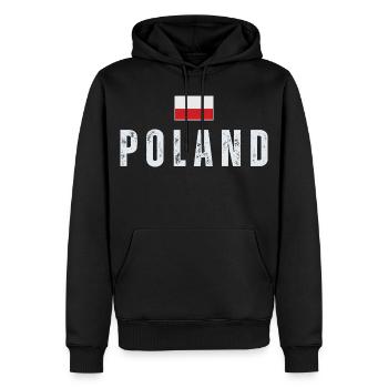 Polnischer Stolz, Polnische Flagge - Männer Premium Bio Hoodie - Schwarz - Vorne - Nico (187cm)