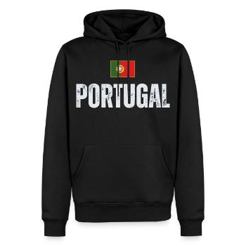 Portugiesische Flagge, Portugiesischer Stolz - Männer Premium Bio Hoodie - Schwarz - Vorne - Nico (187cm)