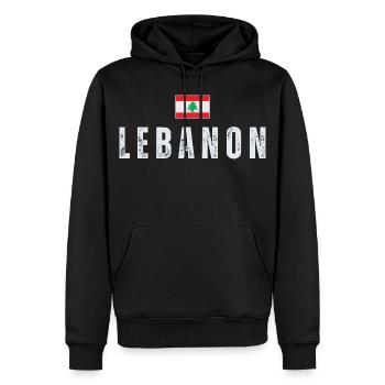 Stolzer Libanese, Flagge des Libanon - Männer Premium Bio Hoodie - Schwarz - Vorne - Nico (187cm)