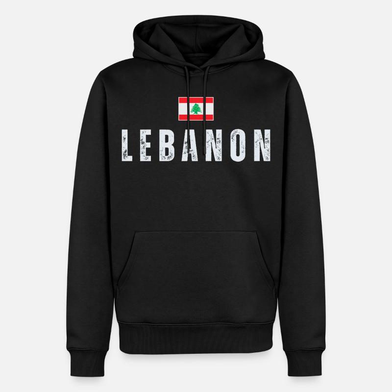 Stolzer Libanese, Flagge des Libanon - Männer Premium Bio Hoodie - Schwarz
