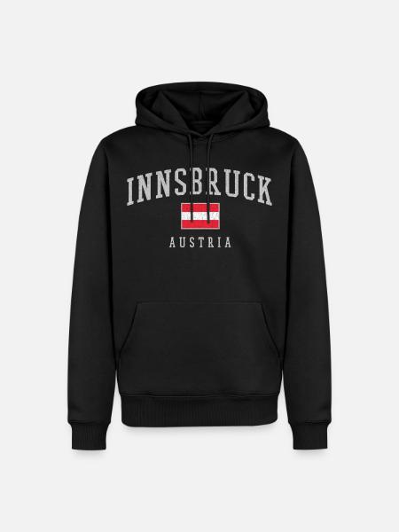Innsbruck Austria Banner - Men’s Premium Organic Hoodie - black
