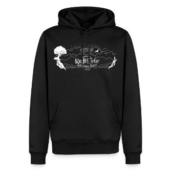 Gott hat uns keinen Geist der Furcht gegeben - Männer Premium Bio Hoodie - Schwarz - Vorne - Nico (187cm)