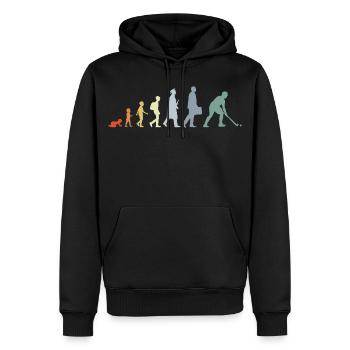Hockey Evolution - Männer Premium Bio Hoodie - Schwarz - Vorne - Nico (187cm)