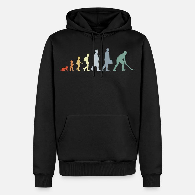 Évolution du hockey - Sweat à capuche Premium bio Homme - noir