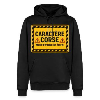 Caractère corse Mode D'Emploi Non Fourni - Sweat à capuche Premium bio Homme - noir - Devant - Nico (187cm)