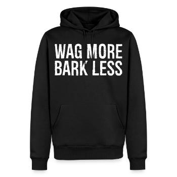 wag more bark less - Männer Premium Bio Hoodie - Schwarz - Vorne - Nico (187cm)