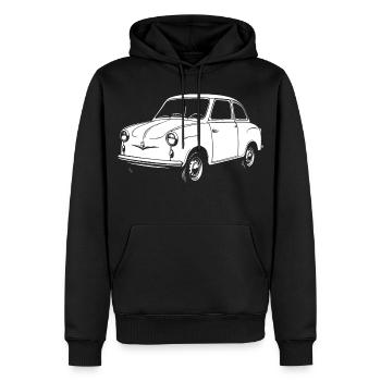 Ballon culte sur roues - Sweat à capuche Premium bio Homme - noir - Devant - Nico (187cm)