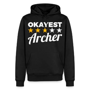 Archer moyen - Sweat à capuche Premium bio Homme - noir - Devant - Nico (187cm)