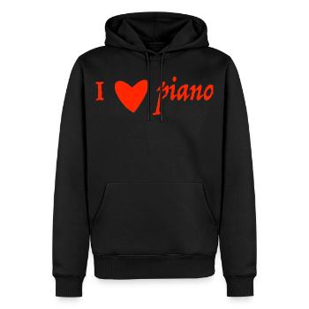 I love piano - Men’s Premium Organic Hoodie - black - Front - Nico (187cm)
