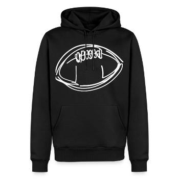 American Football Ball Skizze - Männer Premium Bio Hoodie - Schwarz - Vorne - Nico (187cm)