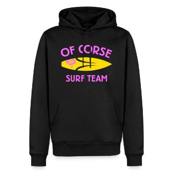 VON CORSE SURF TEAM gelb - Männer Premium Bio Hoodie - Schwarz - Vorne - Nico (187cm)