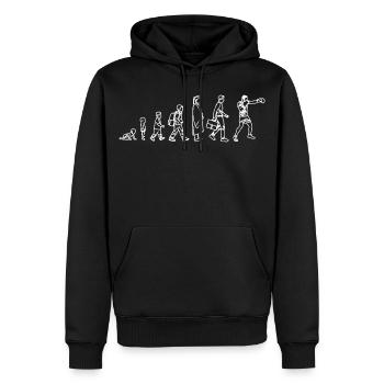 Évolution du Boxer - Sweat à capuche Premium bio Homme - noir - Devant - Nico (187cm)