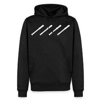 Flûtes rétro - Sweat à capuche Premium bio Homme - noir - Devant - Nico (187cm)