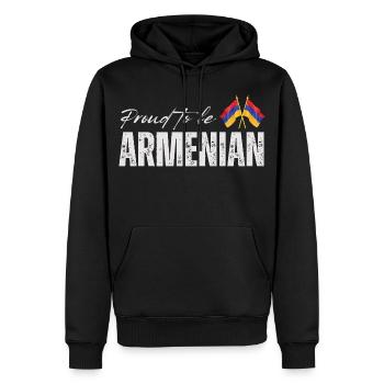 Arménien fier, j’adore l’Arménie - Sweat à capuche Premium bio Homme - noir - Devant - Nico (187cm)