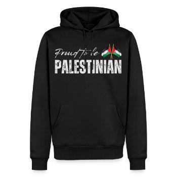 Fier Palestinien, j’adore la Palestine - Sweat à capuche Premium bio Homme - noir - Devant - Nico (187cm)