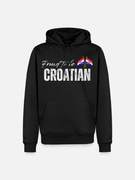 Kroatisk stolt, jeg elsker Kroatien - Herre Premium økologisk hoodie - sort