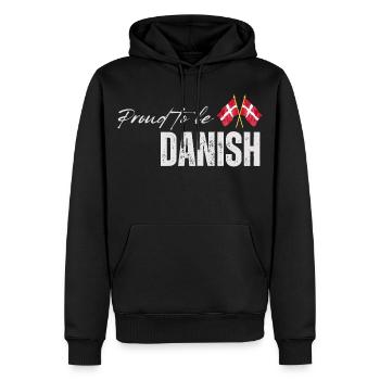 Fier Danois, j’adore le Danemark - Sweat à capuche Premium bio Homme - noir - Devant - Nico (187cm)