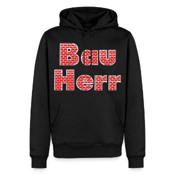 Brick wall builder - Men’s Premium Organic Hoodie - black - Front - Nico (187cm)