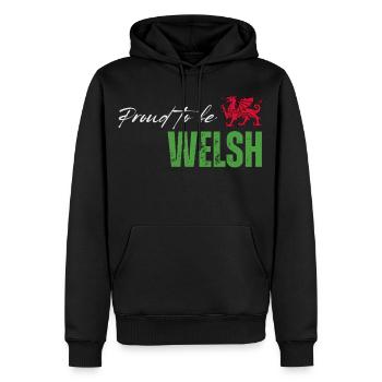 Fier gallois, j’adore le Pays de Galles - Sweat à capuche Premium bio Homme - noir - Devant - Nico (187cm)