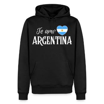 Ich liebe Argentinien, argentinischer Stolz - Männer Premium Bio Hoodie - Schwarz - Vorne - Nico (187cm)