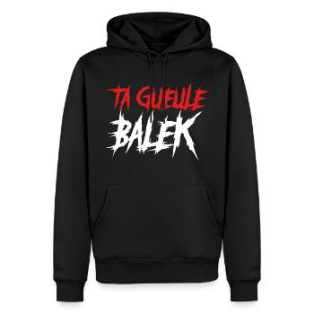 TGB - Sweat à capuche Premium bio Homme - noir - Devant - Nico (187cm)