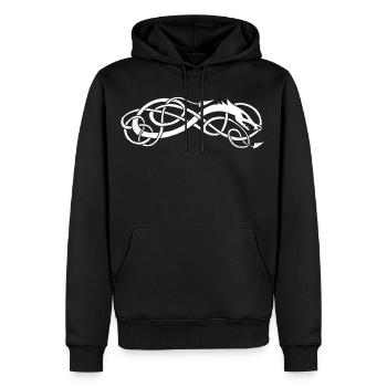 Weiße keltische Schlange - Männer Premium Bio Hoodie - Schwarz - Vorne - Nico (187cm)