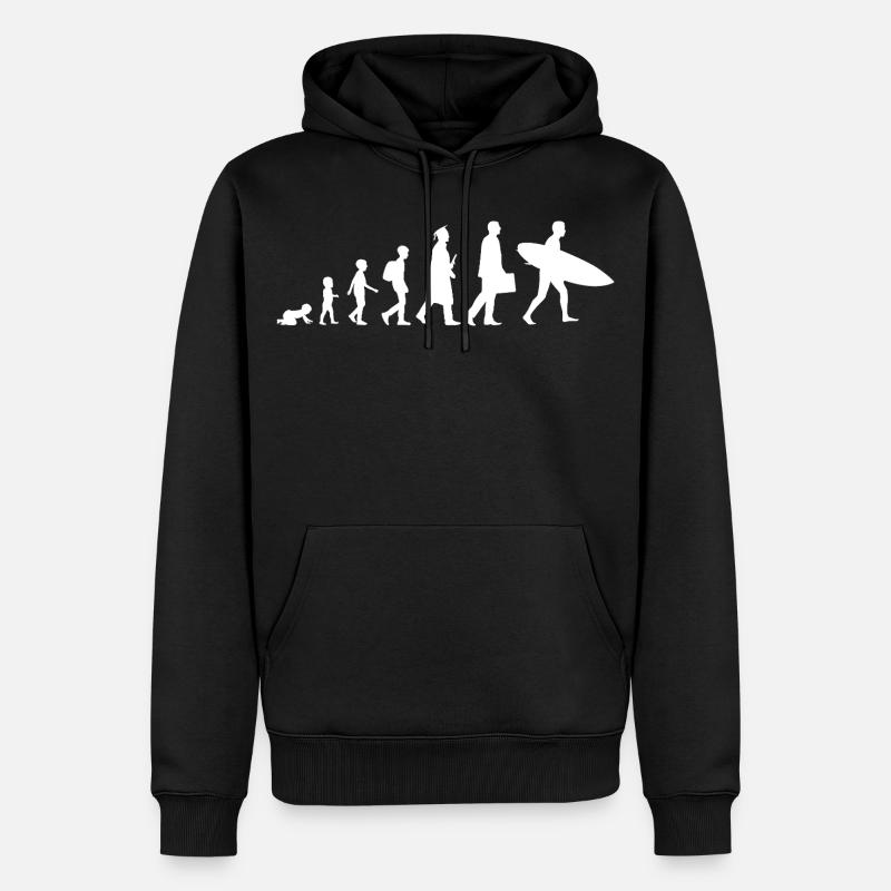Évolution d’un surfeur - Sweat à capuche Premium bio Homme - noir