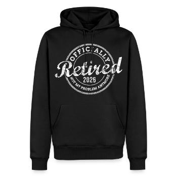 Officiellement retraité 2026 Ce n’est plus mon problème - Sweat à capuche Premium bio Homme - noir - Devant - Nico (187cm)