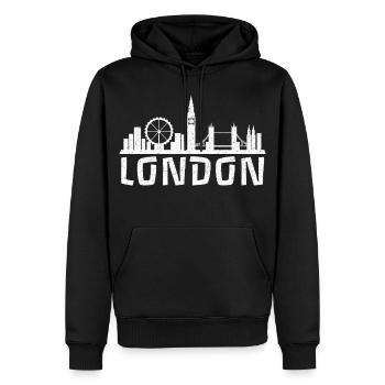 London Calling - Männer Premium Bio Hoodie - Schwarz - Vorne - Nico (187cm)