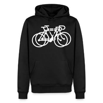 2 beaux vélos de route – Double passion - Sweat à capuche Premium bio Homme - noir - Devant - Nico (187cm)