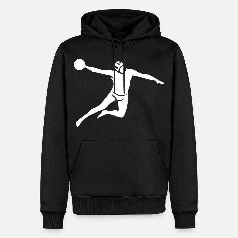 Lancer de puissance de water-polo - Sweat à capuche Premium bio Homme - noir