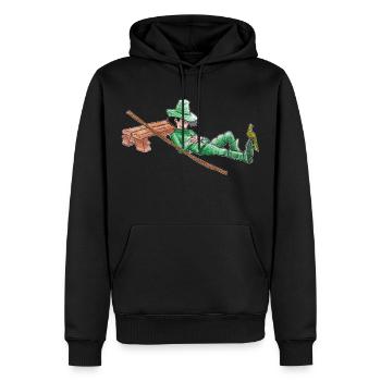 A nap for the green wanderer "GreenVagrant" - Men’s Premium Organic Hoodie - black - Front - Nico (187cm)