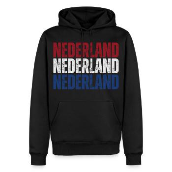 Drapeau des Pays-Bas, j’adore les Pays-Bas - Sweat à capuche Premium bio Homme - noir - Devant - Nico (187cm)
