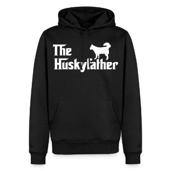 Husky Daddy T-Shirt Design ludique pour la fête des mères - Sweat à capuche Premium bio Homme - noir - Devant - Nico (187cm)