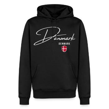 Fierté danoise, design minimaliste élégant - Sweat à capuche Premium bio Homme - noir - Devant - Nico (187cm)