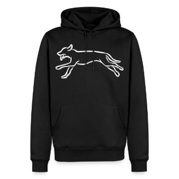 Chien - Sweat à capuche Premium bio Homme - noir - Devant - Nico (187cm)
