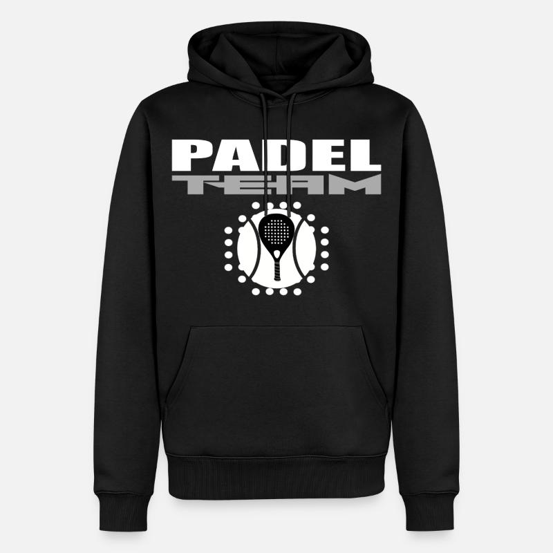 Padelschläger-Design mit modernem Stil - Männer Premium Bio Hoodie - Schwarz