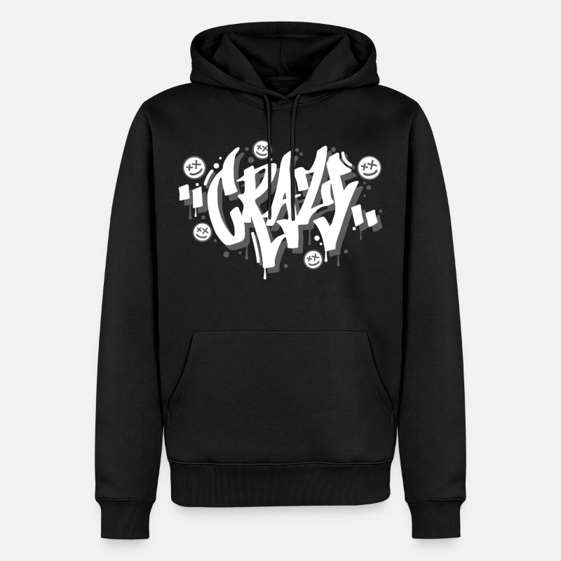 Verrücktes Graffiti-Buchstaben-Design - Männer Premium Bio Hoodie - Schwarz