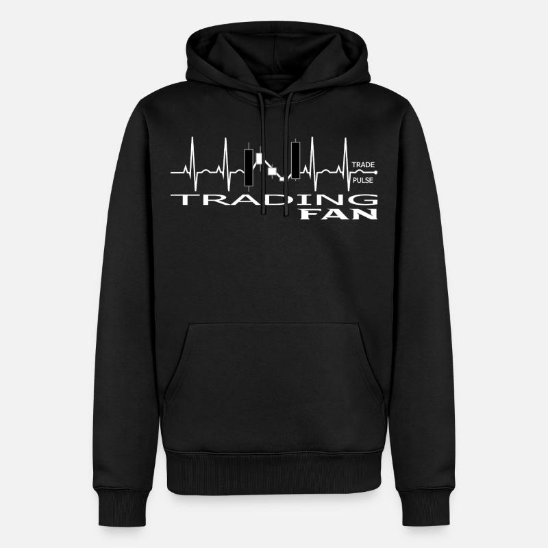 Conception de graphiques de trading Pulse - Sweat à capuche Premium bio Homme - noir