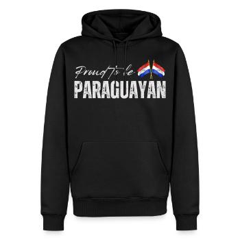 Fierté paraguayenne, drapeau paraguayen - Sweat à capuche Premium bio Homme - noir - Devant - Nico (187cm)