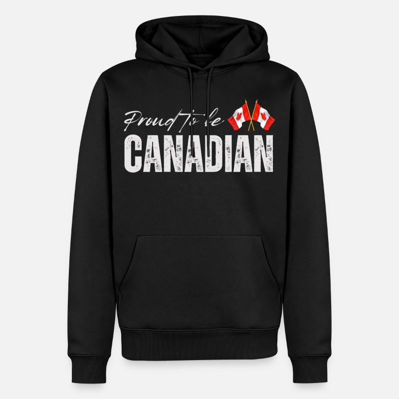 Drapeau du Canada, fierté canadienne - Sweat à capuche Premium bio Homme - noir