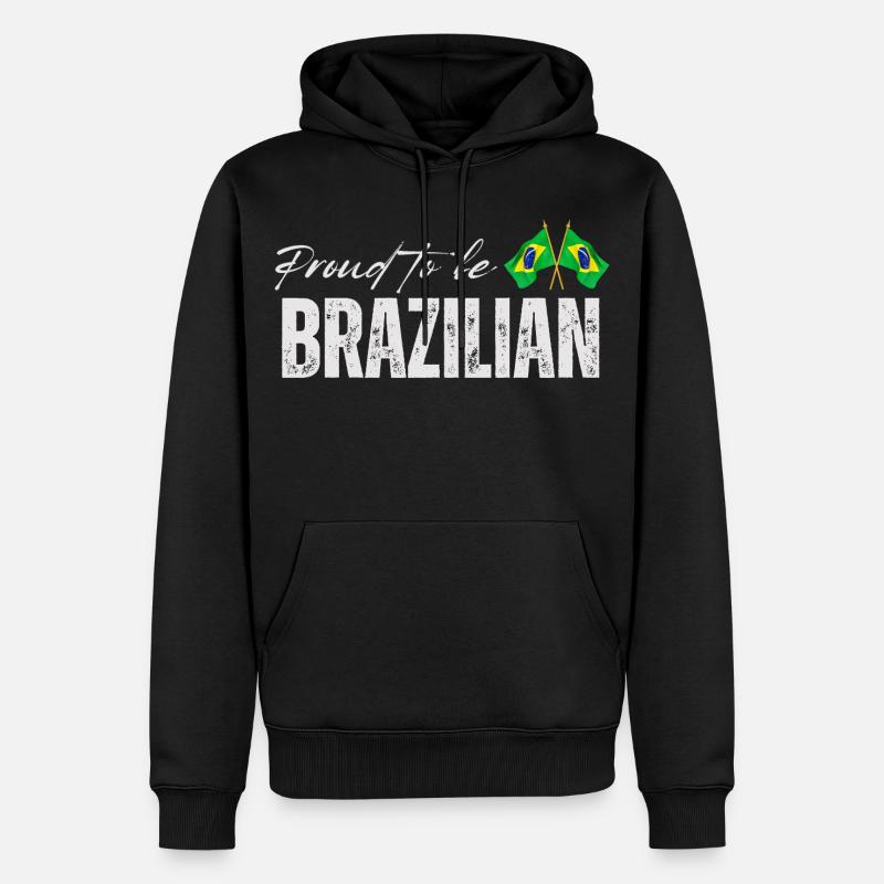Fierté brésilienne, j'aime le Brésil - Sweat à capuche Premium bio Homme - noir
