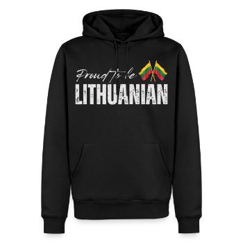 Litauischer Stolz, litauischer Patriot - Männer Premium Bio Hoodie - Schwarz - Vorne - Nico (187cm)
