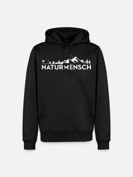 Nature Man Outdoor Camping Motif - Men’s Premium Organic Hoodie - black