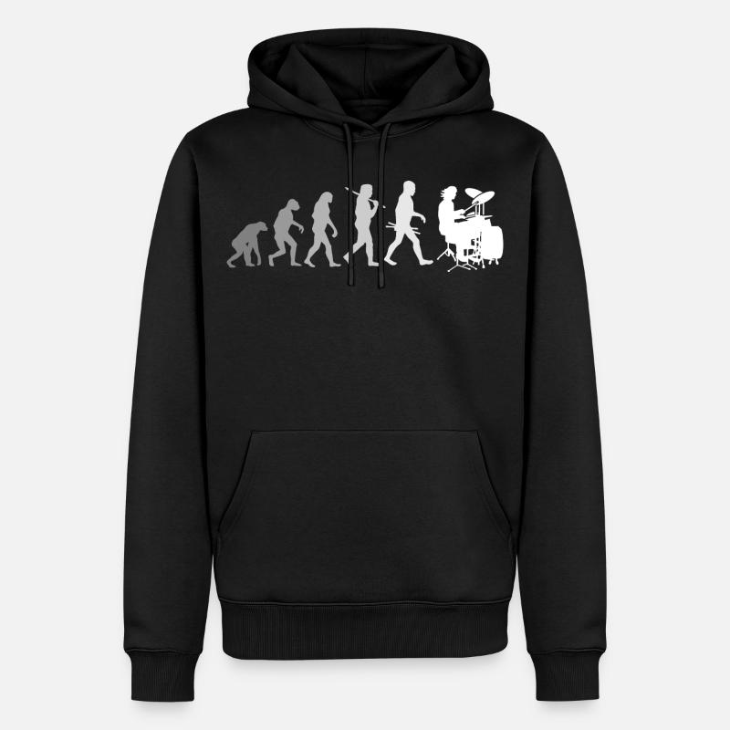Evolution de la chemise Drums Drummer - Sweat à capuche Premium bio Homme - noir