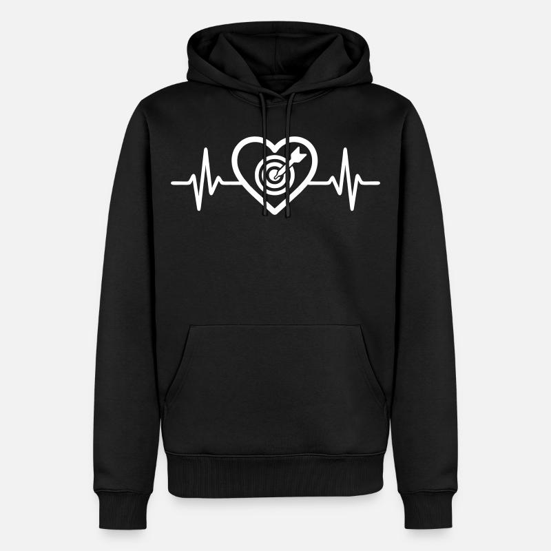Jeu de Fléchettes Cœur Cible - Sweat à capuche Premium bio Homme - noir